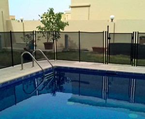 Pool safety fence at Golf Villas, Abu Dhabi.