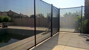 Pool safety fence at Jumeirah Golf Estates, Dubai.