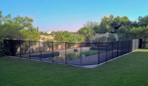 Pool safety fence at Victory Heights, Dubai.