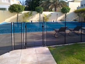 Pool safety fence at the Meadows, Dubai.