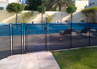 Pool safety fence at the Meadows, Dubai.