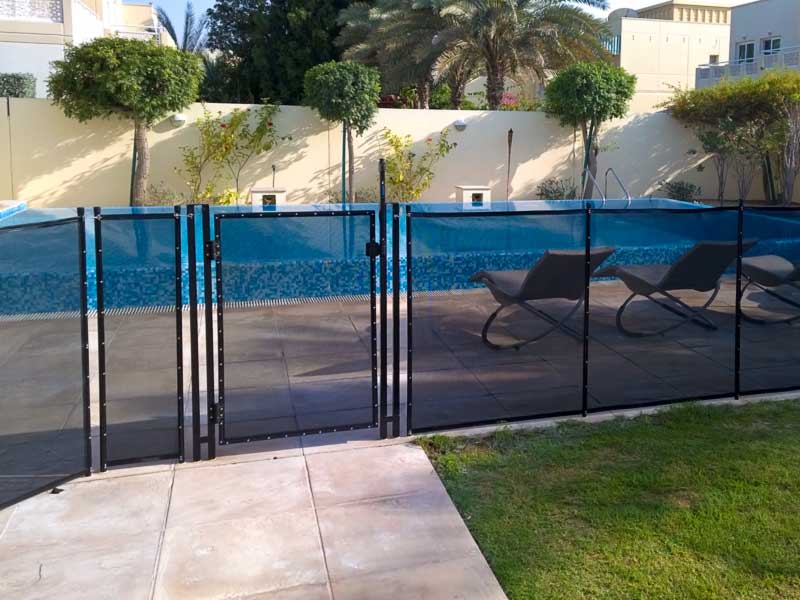 Pool safety fence at the Meadows, Dubai.