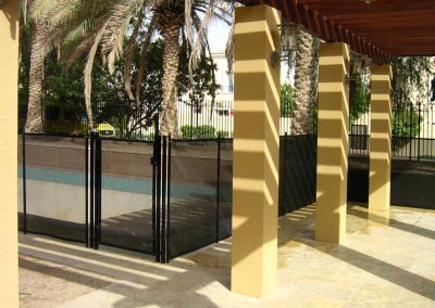 Pool safety fence at Al Mahra, Arabian Ranches, Dubai.