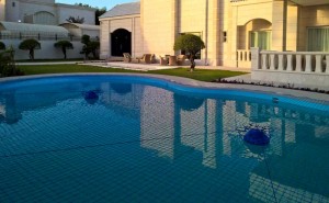 Pool safety net in Doha, Qatar.