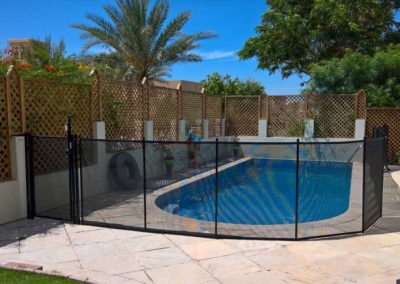 Pool safety fence at Al Furjan Villas, Dubai.