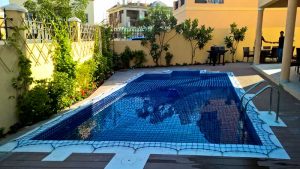 Pool safety net, the Villa, Dubailand