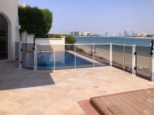 Swimming pool safety fence on Palm Jumeirah