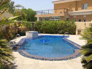 Swimming pool safety net at Arabian Ranches, La Coleccion