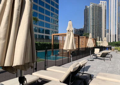 pool-fence-Business-Bay | Aqua-Net long pool safety fence, Business Bay, Dubai